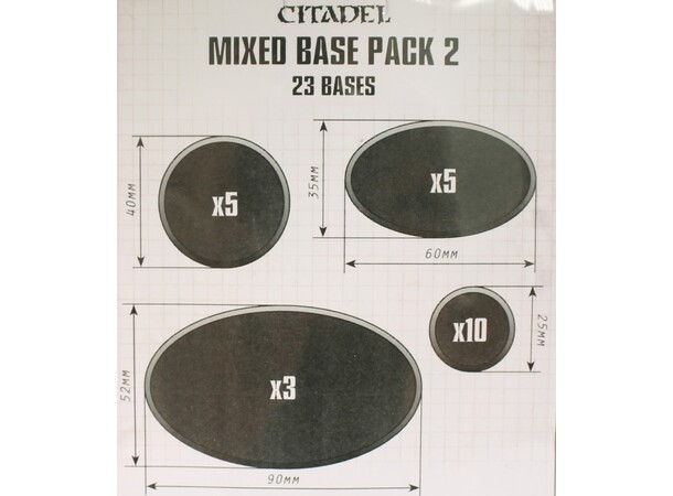 Citadel Mixed Base Pack 2 - 23 st baser Round 25+40 mm, Oval 60x35+90x52mm 
